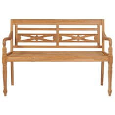 Vidaxl Klop Batavia z antracitno blazino 120 cm trdna tikovina
