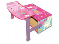 Arditex Otroško leseno pohištvo 3v1 PEPPA PIG (klop, škatla za igrače, miza), PP13986