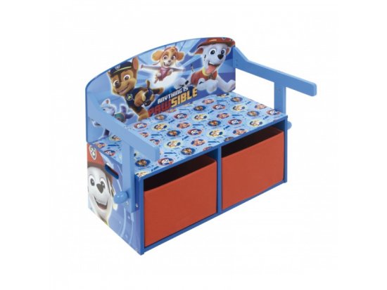 Arditex Otroško leseno pohištvo 3v1 PAW PATROL (klop, škatla za igrače, miza), PW12898
