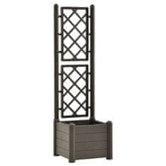 Vidaxl Vrtno cvetlično korito z oporno mrežo 43x43x142 cm PP antracit
