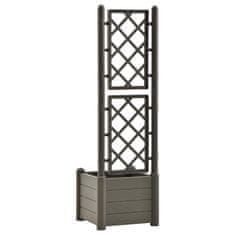 Vidaxl Vrtno cvetlično korito z oporno mrežo 43x43x142 cm PP antracit