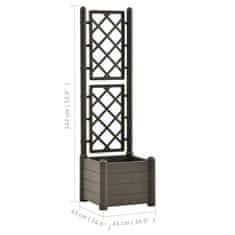 Vidaxl Vrtno cvetlično korito z oporno mrežo 43x43x142 cm PP antracit