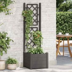 Vidaxl Vrtno cvetlično korito z oporno mrežo 43x43x142 cm PP antracit