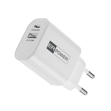 Dvojni polnilec GaN 30 W - 1 USB-C/1 USB-A PD/PPS/QC