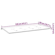 Vidaxl Klop Batavia s sivo karo blazino 120 cm trdna tikovina