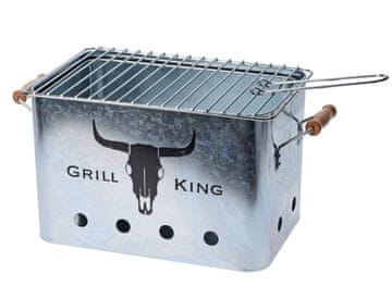 ProGarden Prenosni žar za piknik GRILL KING srebrn KO-C80216100