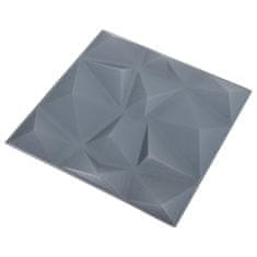 Vidaxl 3D stenski paneli 48 kosov 50x50 cm diamantno sivi 12 m²