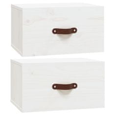 Vidaxl Stenska nočna omarica 2 kosa bela 40x29,5x22 cm