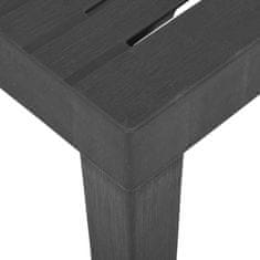 Vidaxl Vrtna miza siva 79x65x72 cm plastika