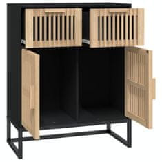 Vidaxl Komoda črna 60x30x75 cm inženirski les