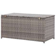 Vidaxl Vrtna škatla poli ratan 100x50x50 cm siva
