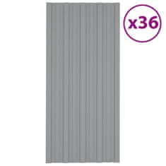 Vidaxl Strešni paneli 36 kosov pocinkano jeklo sivi 100x45 cm