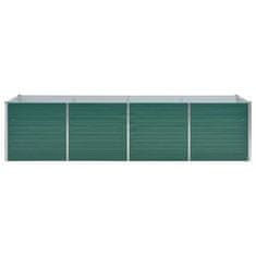 Vidaxl Visoka greda iz pocinkanega jekla 320x80x77 cm zelene barve