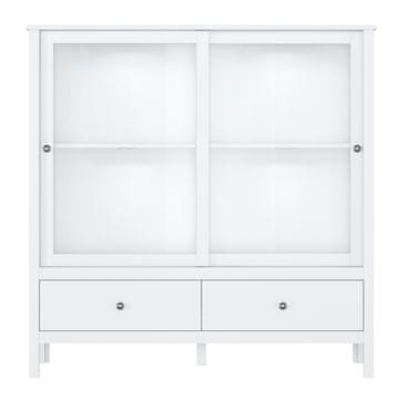 KONDELA Vitrina Olje 2W2S N - bela