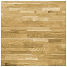 Vidaxl Površina za mizo trden hrastov les kvadratna 44 mm 80x80 cm
