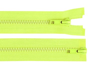 Zadrga bone št. 5 deljiva 2 drsnika / dvosmerna 65 cm jakna - rumena neonska