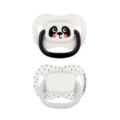 Canpol babies Komplet simetričnih silikonskih dude BabiesBoo 6-18m 2 kosa bele barve