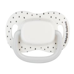 Canpol babies Komplet simetričnih silikonskih dude BabiesBoo 6-18m 2 kosa bele barve