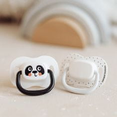 Canpol babies Komplet simetričnih silikonskih dude BabiesBoo 6-18m 2 kosa bele barve