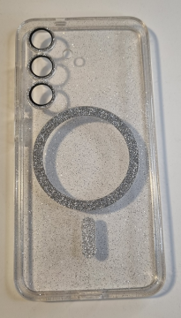 Onasi Silikonski ovitek Glitter MagSafe za Samsung Galaxy S25 5G - prozoren z bleščicami