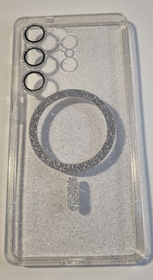Onasi Silikonski ovitek Glitter MagSafe za Samsung Galaxy S25 Ultra 5G - prozoren z bleščicami