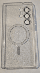 Onasi Silikonski ovitek Glitter MagSafe za Samsung Galaxy S25 Ultra 5G - prozoren z bleščicami