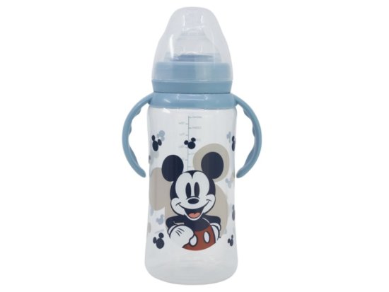 Stor Otroška steklenička z ročaji Mickey Mouse Baby Blue, 360ml, 10+, 10404