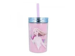 Stor Plastični termo lonček z navojem in slamico DISNEY FROZEN, 370ml, 60455