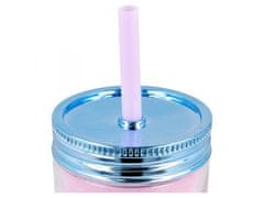 Stor Plastični termo lonček z navojem in slamico DISNEY FROZEN, 370ml, 60455