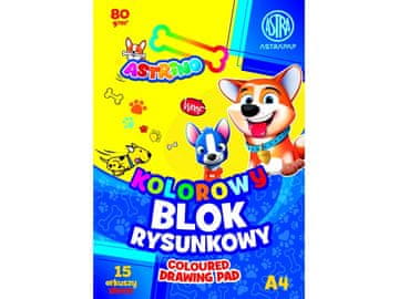 Astra ASTRINO barvni papir A4, 15 listov, 80 g/m2, mešanica motivov, 106021012