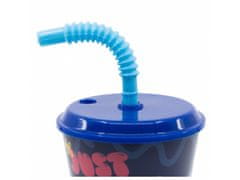 Stor Plastični lonček s pokrovom in slamico Lilo &amp; Stitch, 430ml, 75030