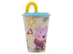 Stor Plastični lonček s pokrovom in slamico PEPPA PIG 430ml, 41230