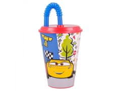 Stor Plastični lonček s pokrovom in slamico DISNEY CARS 430ml, 51530