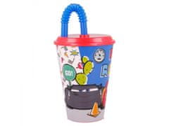 Stor Plastični lonček s pokrovom in slamico DISNEY CARS 430ml, 51530