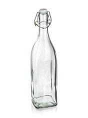 Banquet Steklenica z vzvodnim pokrovčkom 950ml kvadratno steklo YARA