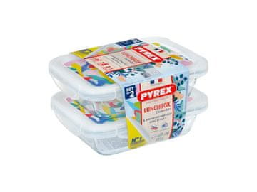 Pyrex KOMPLET PRAVOKOTNIH KOZARCEV 2X0,8L, STEKLO