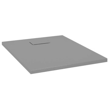 Vidaxl Kad za tuš SMC siva 90x70 cm