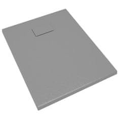 Vidaxl Kad za tuš SMC siva 90x70 cm