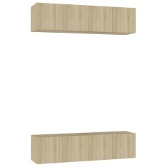 Vidaxl TV omarice 4 kosi sonoma hrast 60x30x30 cm iverna plošča
