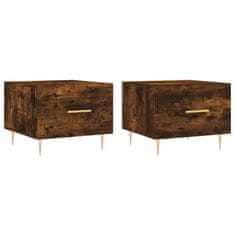 Vidaxl Klubske mizice 2 kosa dimljeni hrast 50x50x40 cm inženirski les