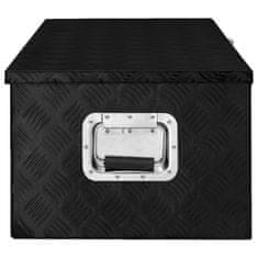 Vidaxl Škatla za shranjevanje Črna 90x47x33,5 cm aluminij