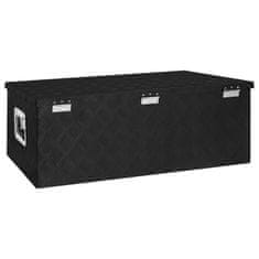 Vidaxl Škatla za shranjevanje Črna 90x47x33,5 cm aluminij