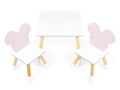 Arditex Otroška lesena miza + 2 stola MINNIE MOUSE Iconic, WD16730