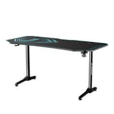 Ultradesk Gaming miza FRAG XXL modra, 160 x 75 cm, 75 cm, držalo za pijačo in slušalke, 4x USB, stojalo BEAM, s polno površino XXL za miško