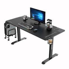 Ultradesk Gaming miza MOMENTUM črna, 152,5x70 cm, 75,5 cm, z XXL podlogo za miško, držalom za slušalke, pijačo in mobilni telefon