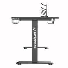 Ultradesk Gaming miza MOMENTUM črna, 152,5x70 cm, 75,5 cm, z XXL podlogo za miško, držalom za slušalke, pijačo in mobilni telefon