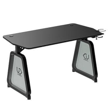 Ultradesk Gaming miza BOOSTER, 136x70,5 cm, 75 cm, RGB osvetlitev, držalo za pijačo in slušalke