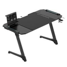 Ultradesk Gaming miza SPACE XXL V2 črna, 144x70 cm, 75 cm, LED RGB osvetlitev s ploščo na dotik, z XXL podlogo za miško