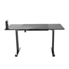Ultradesk Gaming miza LEVEL V2, 140x68cm, 72-117cm, električno nastavljiva višina, z XXL podlogo za miško, pijačo in držalom za slušalke