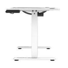 Ultradesk Gaming miza LEVEL V2 bela, 140x68cm, 72-117cm, električno nastavljiva višina, z XXL podlogo za miško, pijačo in slušalko